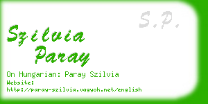 szilvia paray business card